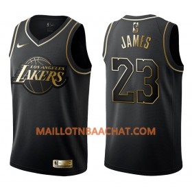 Maillot NBA Los Angeles Lakers LeBron James 23 Nike Noir Golden Edition Swingman - Homme